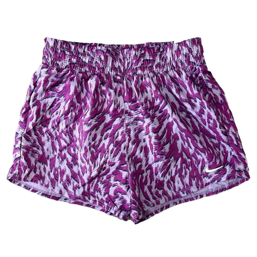 Nike One Woven High-Waisted Shorts Girls Size Medium Purple Lined Training NEW‎